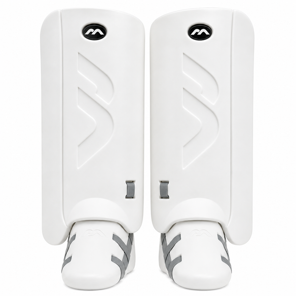 Mercian White Elite Legguards - Professional Level Protection for Field Hockey Goalies